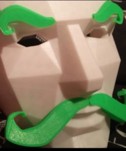 Low pole mask with Moustache face mask Musketeers 3d print