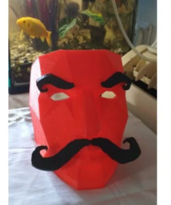 Low pole mask with Moustache Simply Mask face mask Musketeers mask 3d print file