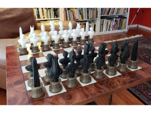 Egyptian Chess Set With Hieroglyphs ChessBoard Model Stl 3d print file