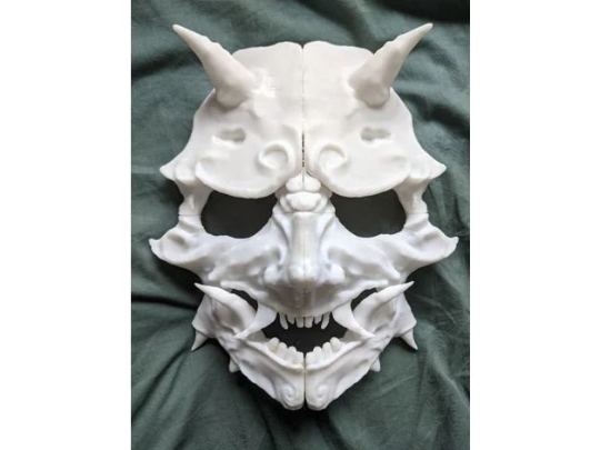 Japanese Samurai Oni Demon Warrior Face Mask Cosplay Model Replica Stl 3d print file