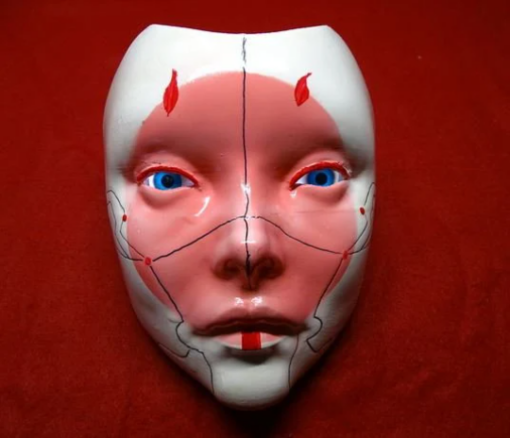 Geisha Robot Mask Ghost in the Shell with eyes 3d print file