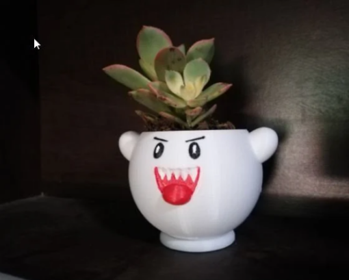 Mario Boo vase pot plant holder cup decor game 3d print