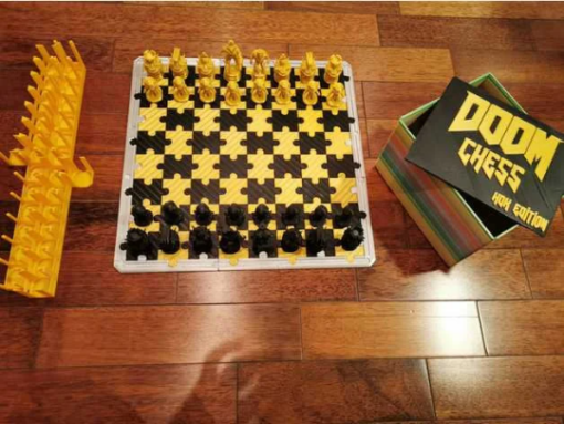 Doom Chess Set With Chess Board Box Model Stl 3d print file