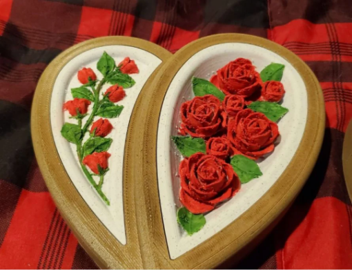 Jewelry Box Heart and Rosses san valentine day sweet box 3d print