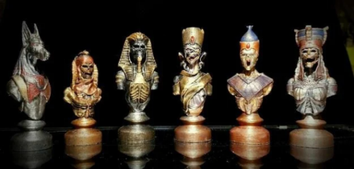 Undead Egyptian Pieces Chess set 3d print