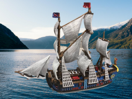 Galleon Pirate Ship Model Template 3d print