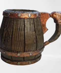 Old Rustic Medieval Viking Wooden Beer Mug 3d print