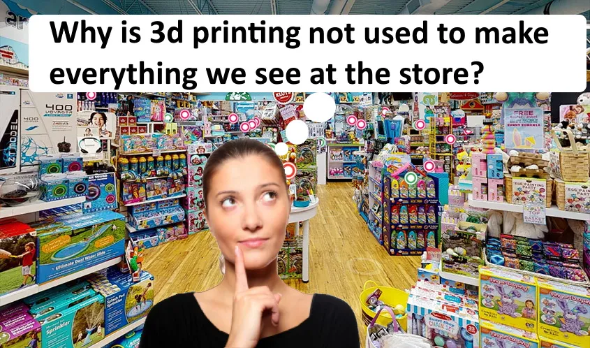 Why is 3d printing not used to make everything we see at the store