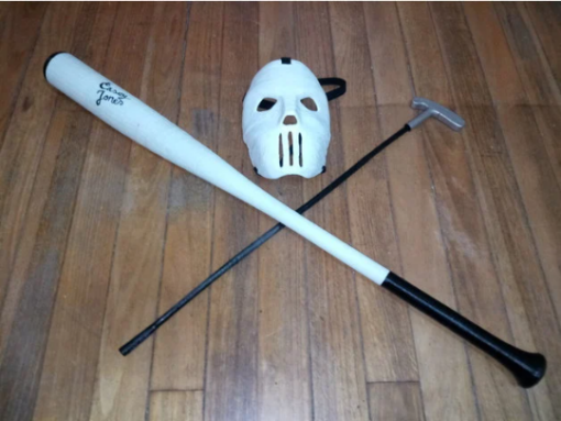 TMNT Casey Jones Mask Plus Baseball Bat and Gold Club cosplay 3d print