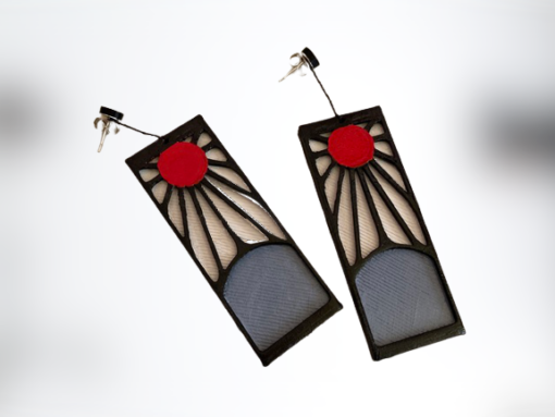 Demon Slayer New Tanjiro Hanafuda Earrings 3d print