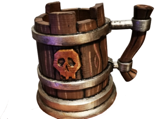 Medieval Skull Pirate Beer Mug 3d print