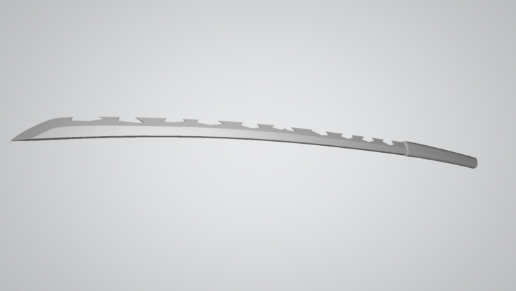 Demon Slayer Inoskuke Nichirin Katana Sword Stl Real Size Replica 3d print