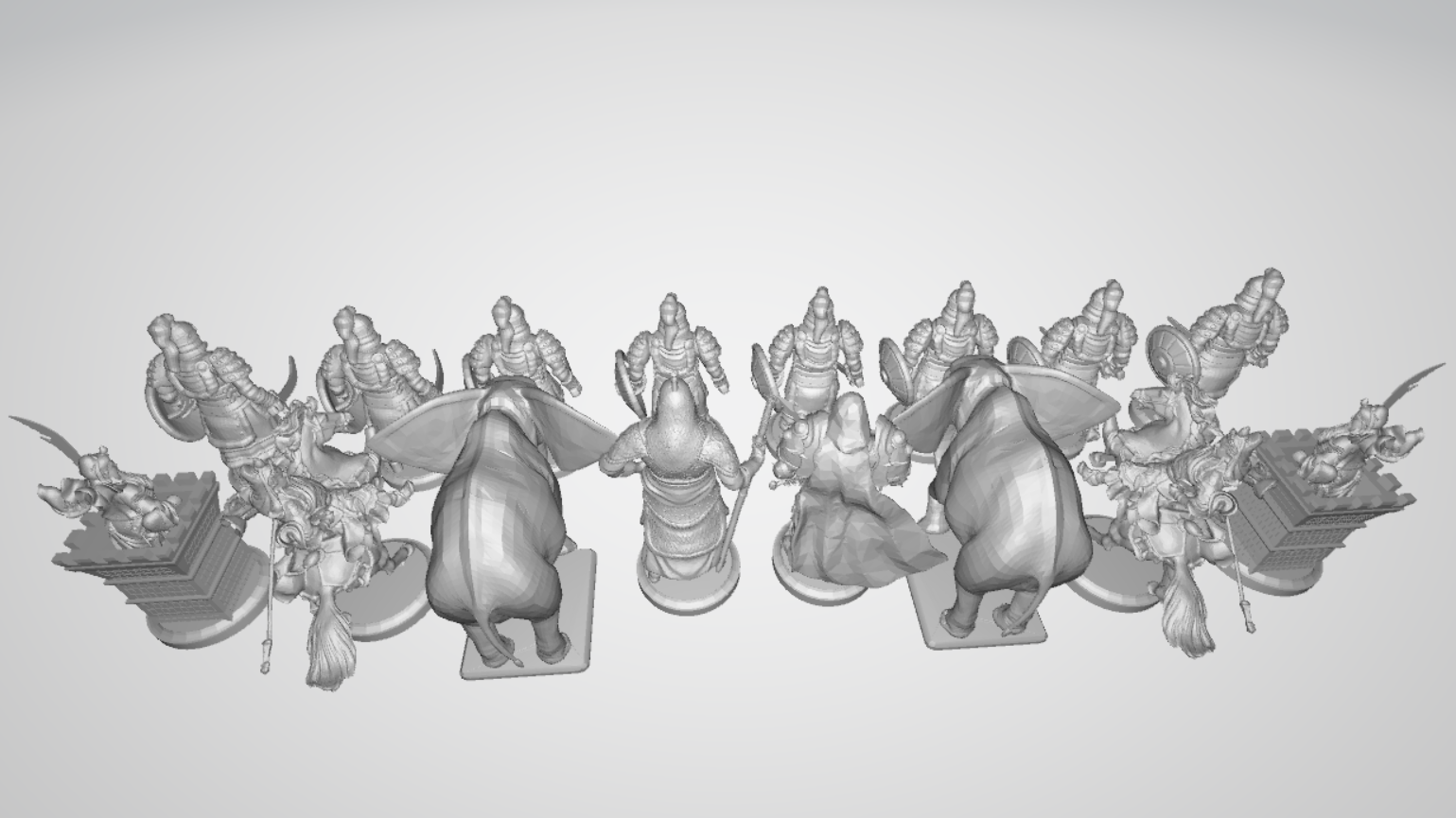 Amazing Asia Medieval Chess Full Set Model  Stl 3d print file