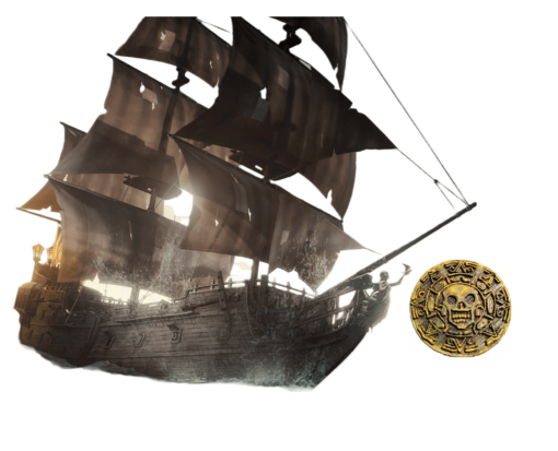 Pirates of the Caribbean Black Pearl Ship and Spanish Dollar Model Stl 3d print file