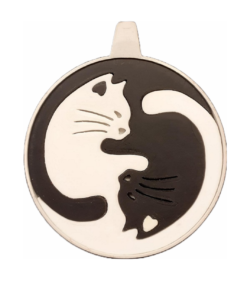 Cat Yin and Yang Medallion Collar Model Stl 3d print file (2)