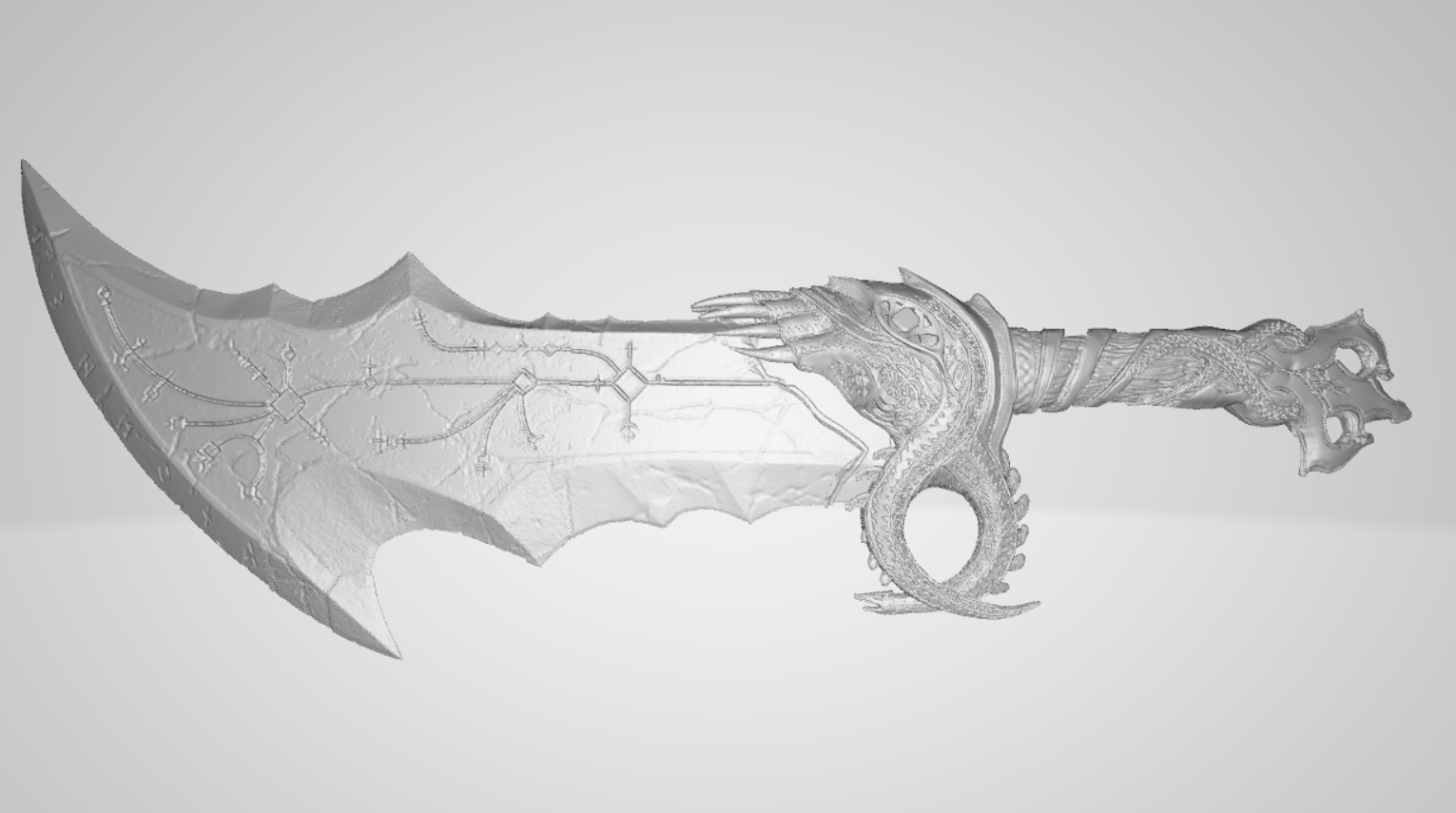 God of War Blade of Chaos Real Size Replica Model Stl 3d print file