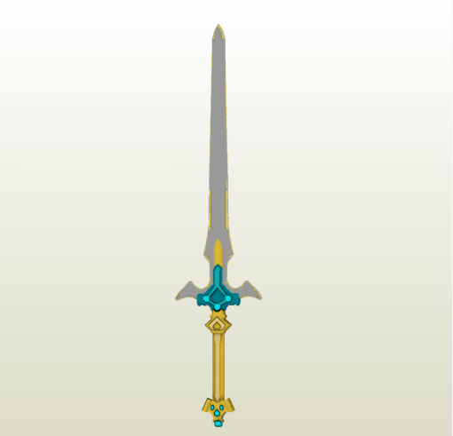 Sword Art Online Kirito Excalibur Sword Cosplay Replica Real Size Model Stl 3d print file