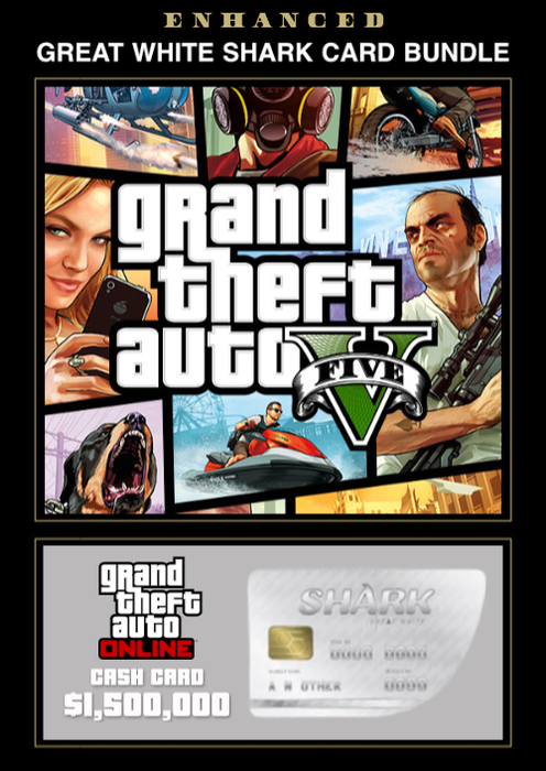 Grand Theft Auto V 5 Premium Online Edition White Shark Card Bundle PC Key